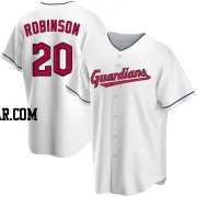 Eddie Robinson Youth Cleveland Guardians White Replica Home Jersey