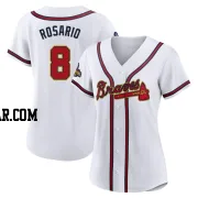 Eddie Rosario Women's Atlanta Braves Gold Authentic White 2022 Program Jersey