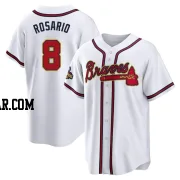 Eddie Rosario Youth Atlanta Braves Gold Replica White 2022 Program Jersey