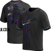 Eddy Alvarez Men's Los Angeles Dodgers Black Holographic Replica Alternate Jersey