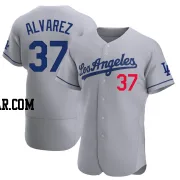 Eddy Alvarez Men's Los Angeles Dodgers Gray Authentic Away Jersey