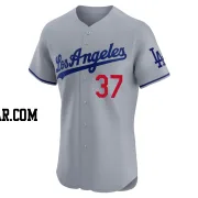 Eddy Alvarez Men's Los Angeles Dodgers Gray Elite Road Jersey