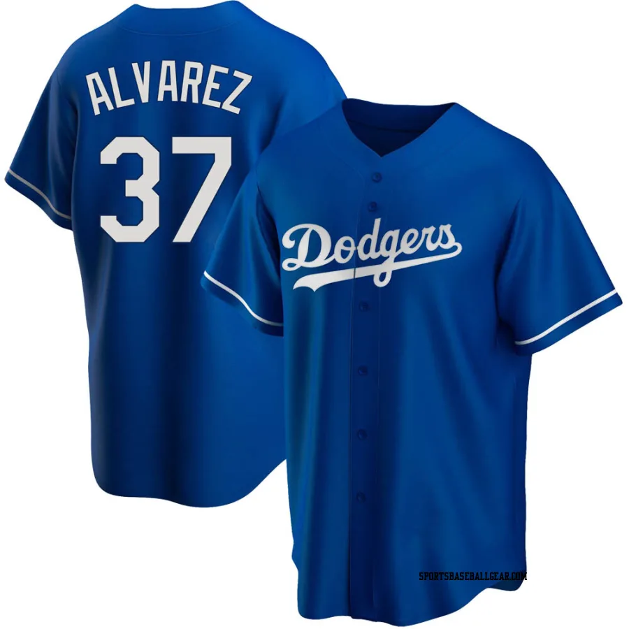 Eddy Alvarez Men's Los Angeles Dodgers Royal Replica Alternate Jersey