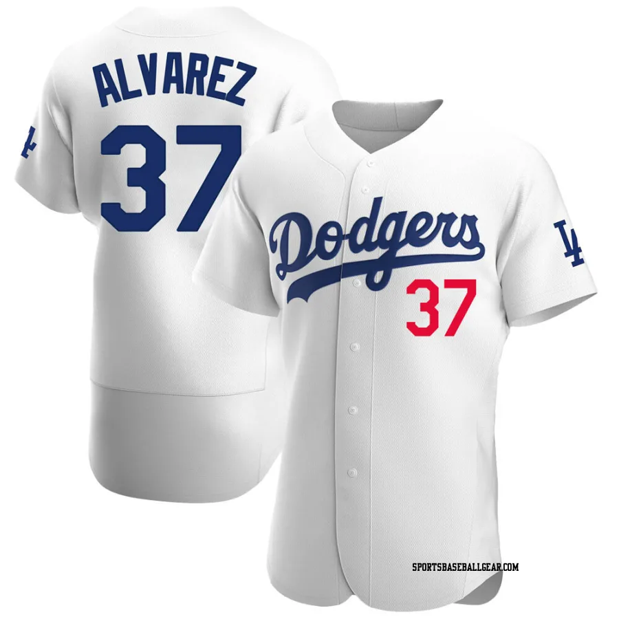 Eddy Alvarez Men's Los Angeles Dodgers White Authentic Home Jersey