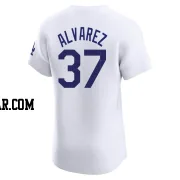 Eddy Alvarez Men's Los Angeles Dodgers White Elite Home Jersey