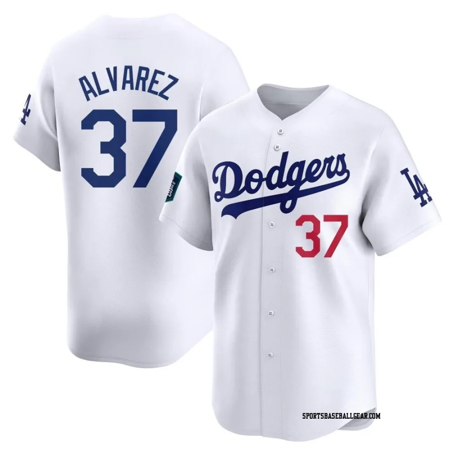 Eddy Alvarez Men's Los Angeles Dodgers White Limited 2024 World Tour Seoul Series Home Jersey