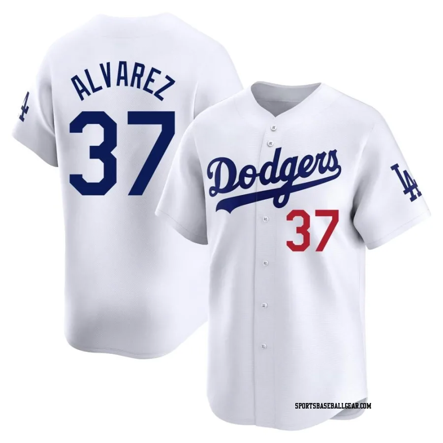 Eddy Alvarez Men's Los Angeles Dodgers White Limited Home Jersey