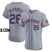 Eddy Alvarez Men's New York Mets Gray Elite Road Jersey