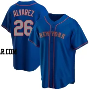 Eddy Alvarez Men's New York Mets Royal Replica Alternate Road Jersey