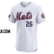 Eddy Alvarez Men's New York Mets White Elite Home Patch Jersey