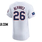 Eddy Alvarez Men's New York Mets White Elite Home Patch Jersey