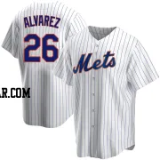 Eddy Alvarez Men's New York Mets White Replica Home Jersey