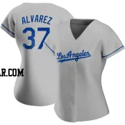 Eddy Alvarez Women's Los Angeles Dodgers Gray Authentic Road Jersey