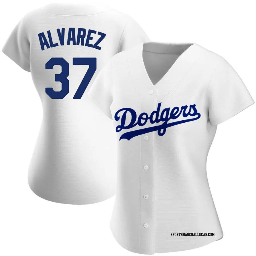 Eddy Alvarez Women's Los Angeles Dodgers White Authentic Home Jersey