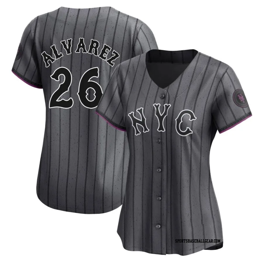 Eddy Alvarez Women's New York Mets Limited Graphite 2024 City Connect Jersey