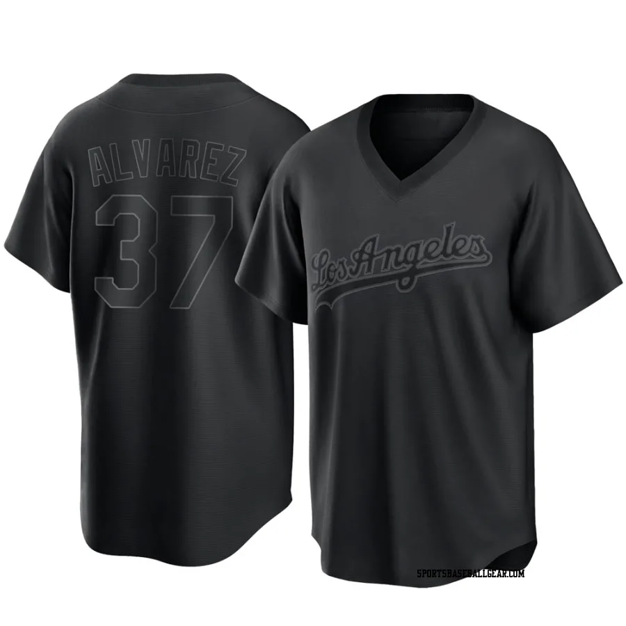 Eddy Alvarez Youth Los Angeles Dodgers Black Replica Pitch Fashion Jersey