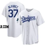 Eddy Alvarez Youth Los Angeles Dodgers White Replica 2024 World Tour Seoul Series Home Jersey