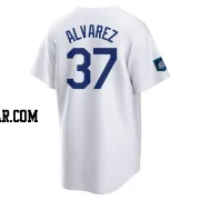 Eddy Alvarez Youth Los Angeles Dodgers White Replica 2024 World Tour Seoul Series Home Jersey