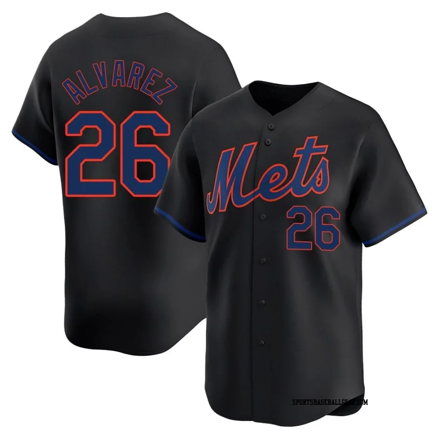 Eddy Alvarez Youth New York Mets Black Limited Alternate Jersey