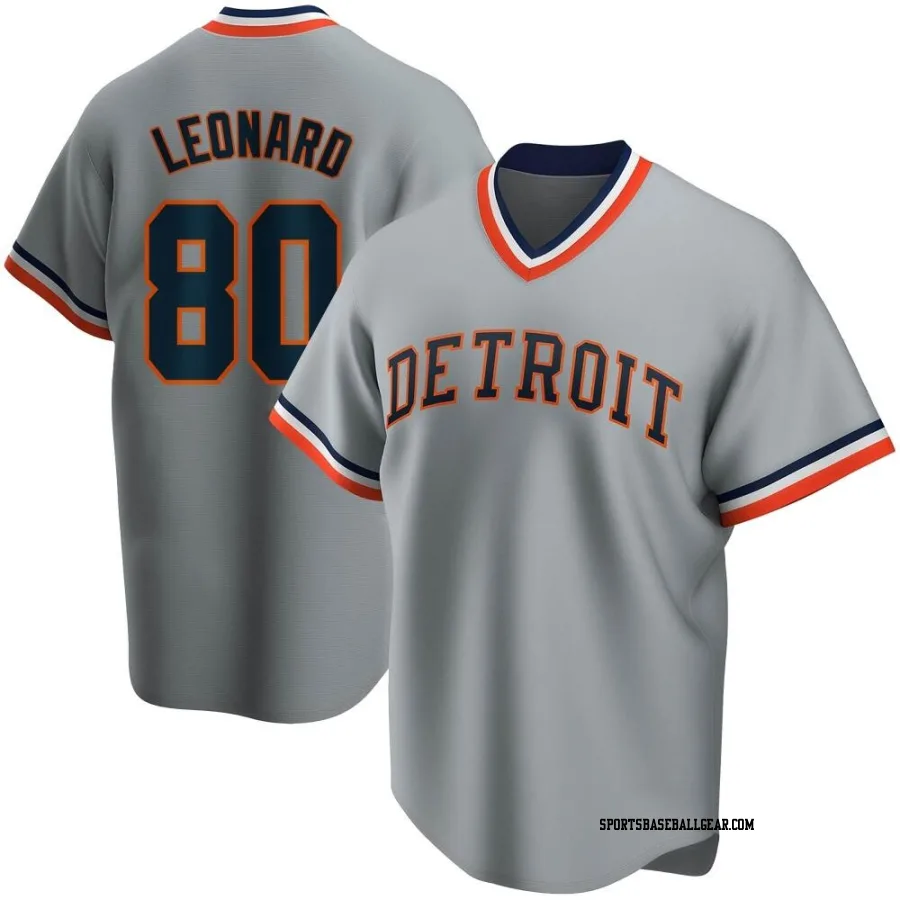 Eddys Leonard Men's Detroit Tigers Gray Road Cooperstown Collection Jersey