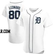 Eddys Leonard Men's Detroit Tigers White Authentic Home Jersey