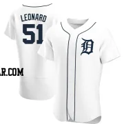 Eddys Leonard Men's Detroit Tigers White Authentic Home Jersey