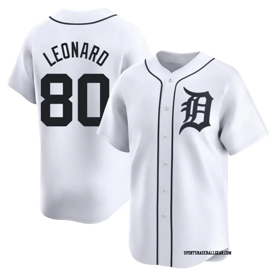 Eddys Leonard Men's Detroit Tigers White Limited Home Jersey