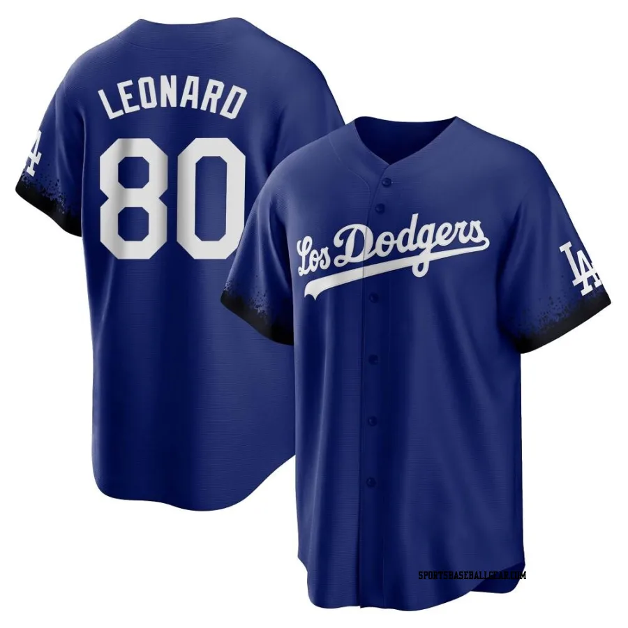 Eddys Leonard Men's Los Angeles Dodgers Royal Replica 2021 City Connect Jersey