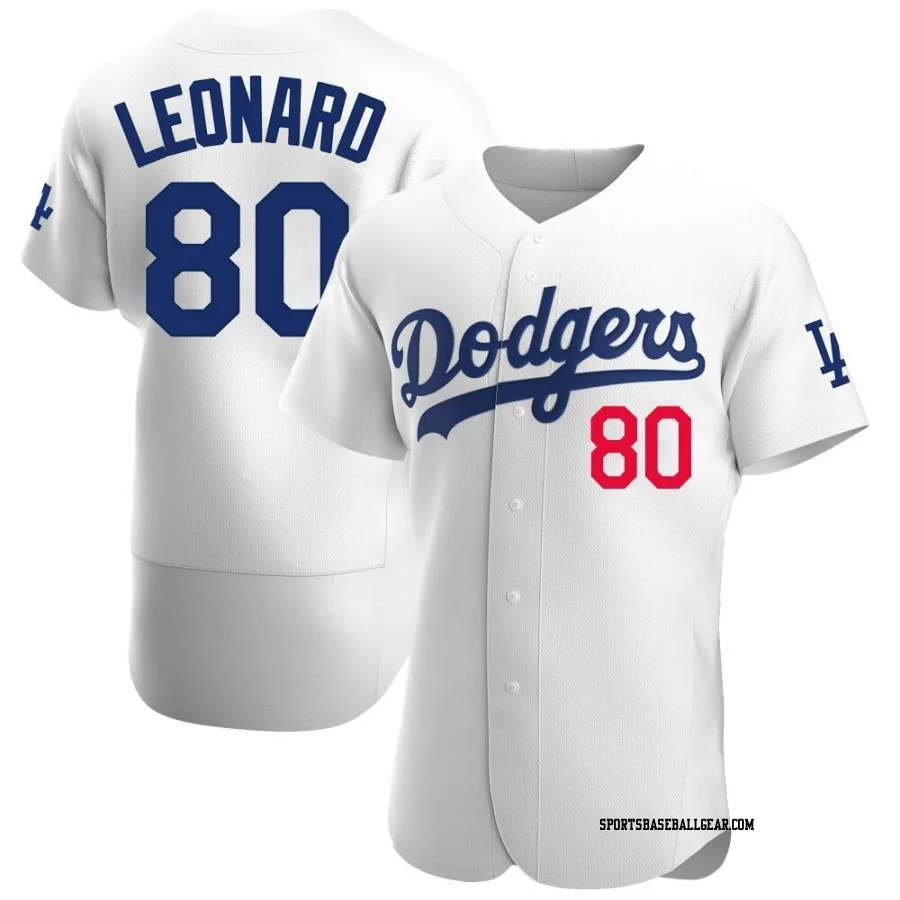 Eddys Leonard Men's Los Angeles Dodgers White Authentic Home Jersey