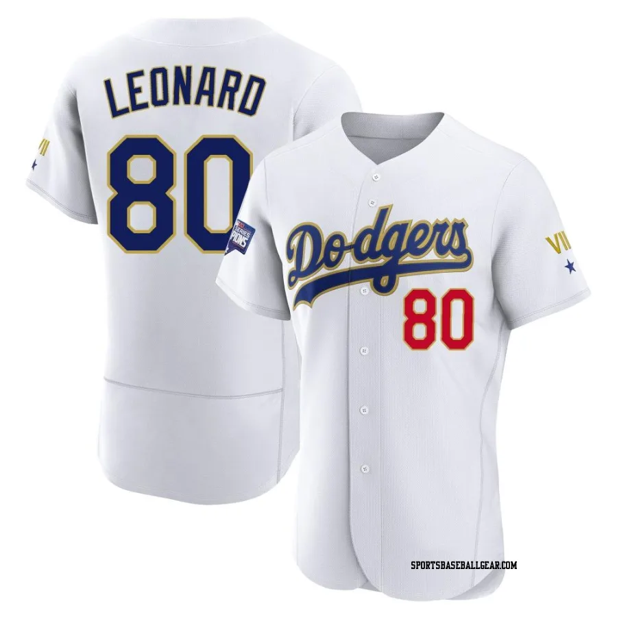 Eddys Leonard Men's Los Angeles Dodgers White/Gold Authentic 2021 Gold Program Player Jersey