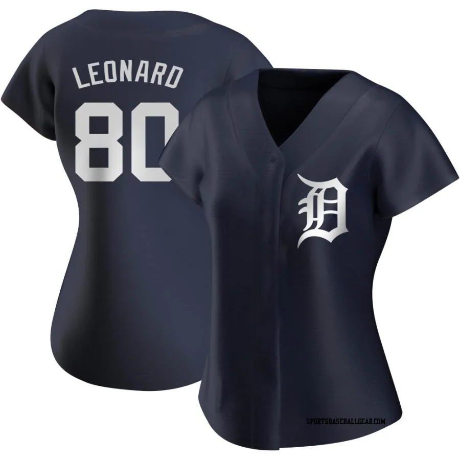 Eddys Leonard Women's Detroit Tigers Navy Replica Alternate Jersey