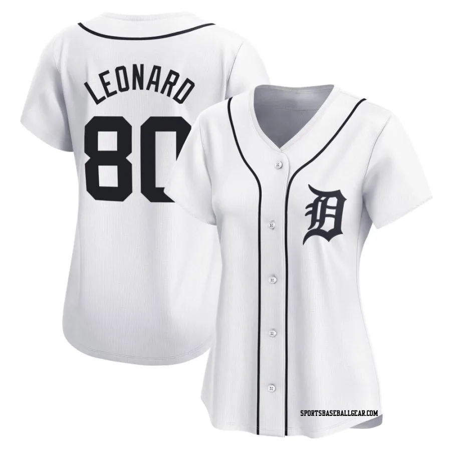 Eddys Leonard Women's Detroit Tigers White Limited Home Jersey