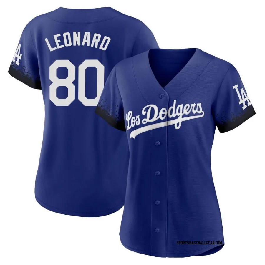 Eddys Leonard Women's Los Angeles Dodgers Royal Authentic 2021 City Connect Jersey