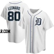 Eddys Leonard Youth Detroit Tigers White Replica Home Jersey