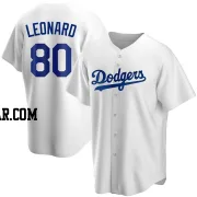 Eddys Leonard Youth Los Angeles Dodgers White Replica Home Jersey