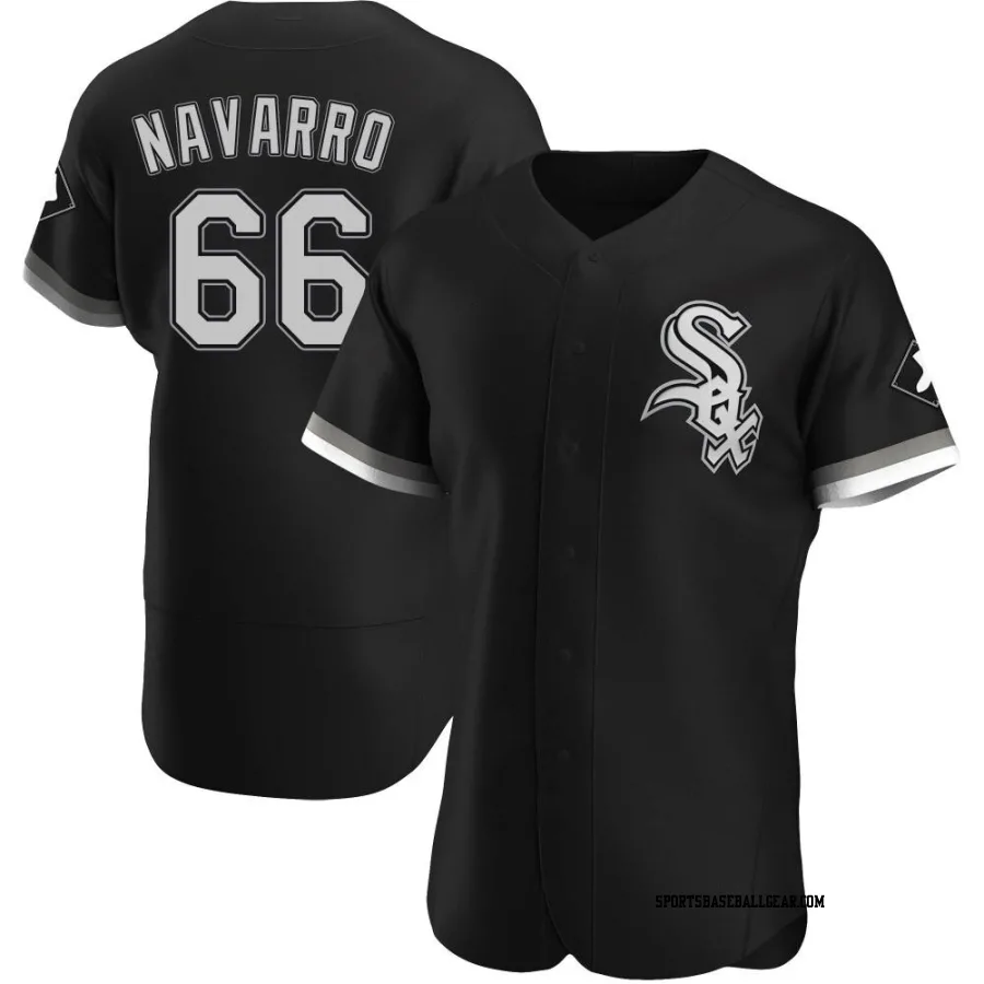 Edgar Navarro Men's Chicago White Sox Black Authentic Alternate Jersey