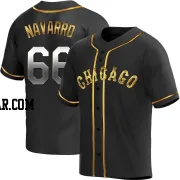 Edgar Navarro Men's Chicago White Sox Black Golden Replica Alternate Jersey