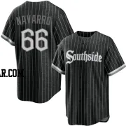 Edgar Navarro Men's Chicago White Sox Black Replica 2021 City Connect Jersey