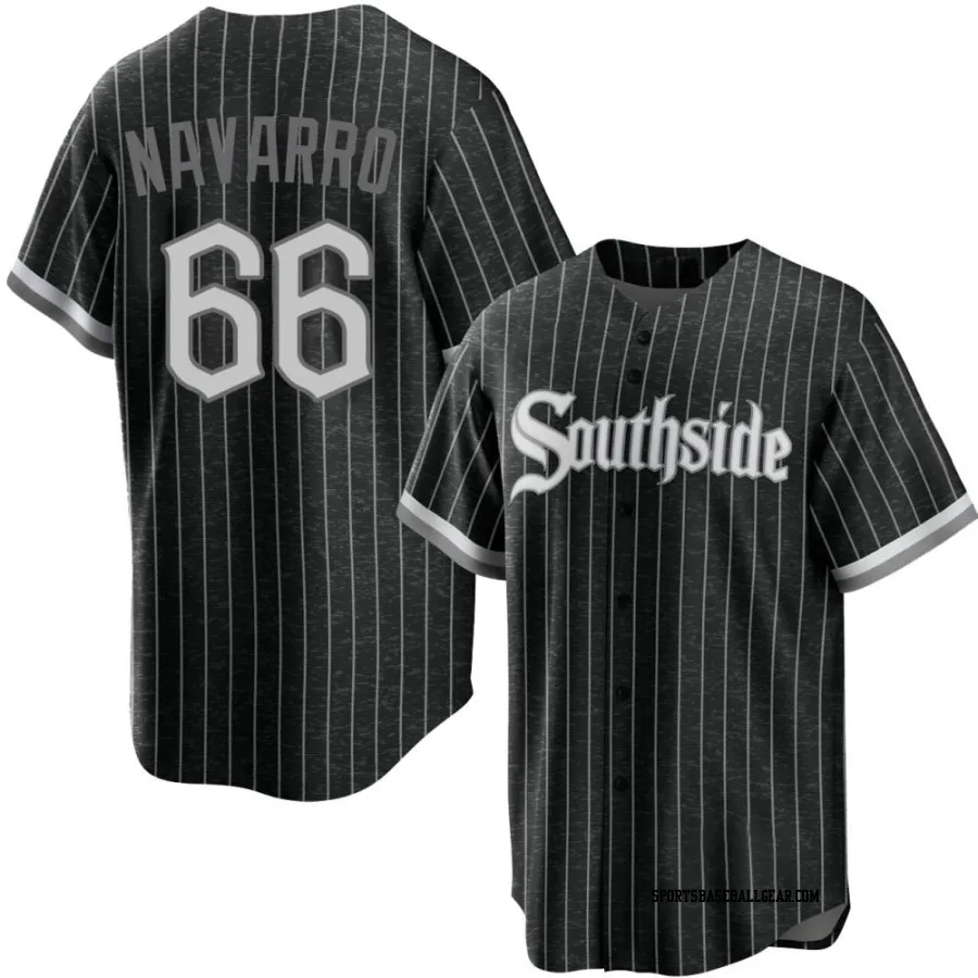 Edgar Navarro Men's Chicago White Sox Black Replica 2021 City Connect Jersey