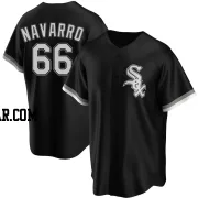 Edgar Navarro Men's Chicago White Sox Black Replica Alternate Jersey