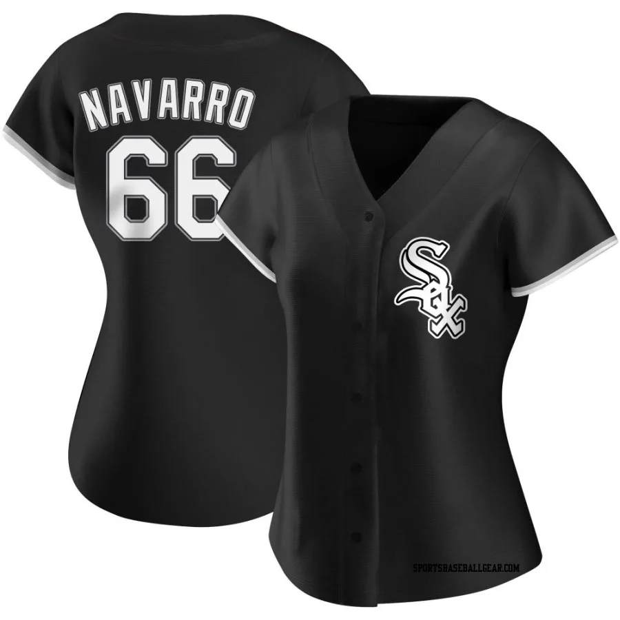 Edgar Navarro Women's Chicago White Sox Black Replica Alternate Jersey