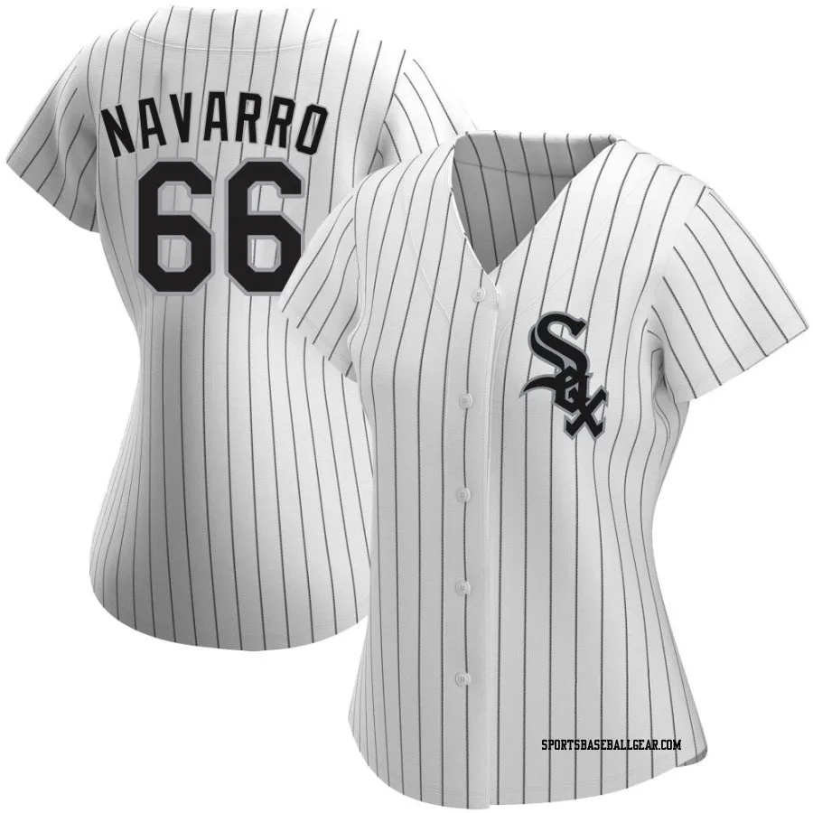 Edgar Navarro Women's Chicago White Sox White Replica Home Jersey