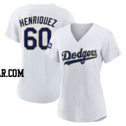 Edgardo Henriquez Women's Los Angeles Dodgers White/Gold Authentic 2021 Gold Program Player Jersey