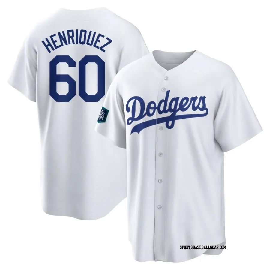 Edgardo Henriquez Youth Los Angeles Dodgers White Replica 2024 World Tour Seoul Series Home Jersey