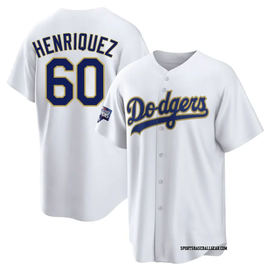 Edgardo Henriquez Youth Los Angeles Dodgers White/Gold Replica 2021 Gold Program Player Jersey