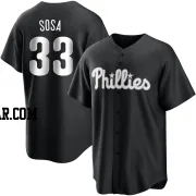 Edmundo Sosa Youth Philadelphia Phillies Black/White Replica Jersey