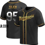 Edouard Julien Men's Minnesota Twins Black Golden Replica Alternate Jersey