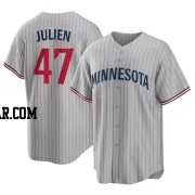 Edouard Julien Men's Minnesota Twins Gray Replica Road Jersey