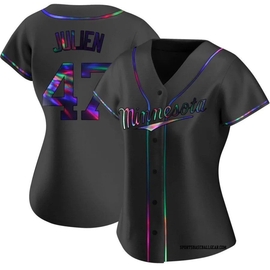 Edouard Julien Women's Minnesota Twins Black Holographic Replica Alternate Jersey