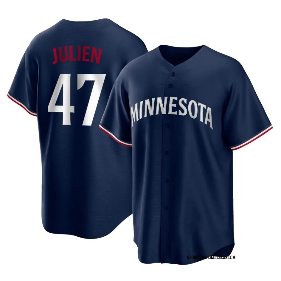 Edouard Julien Youth Minnesota Twins Navy Replica Alternate Jersey